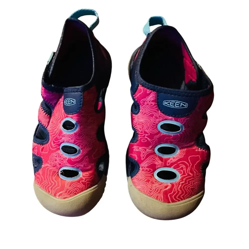 KEEN Girl’s Sandals Anatomic Footbed Waterproof Washable Shoes Pink/Blue Sz 1